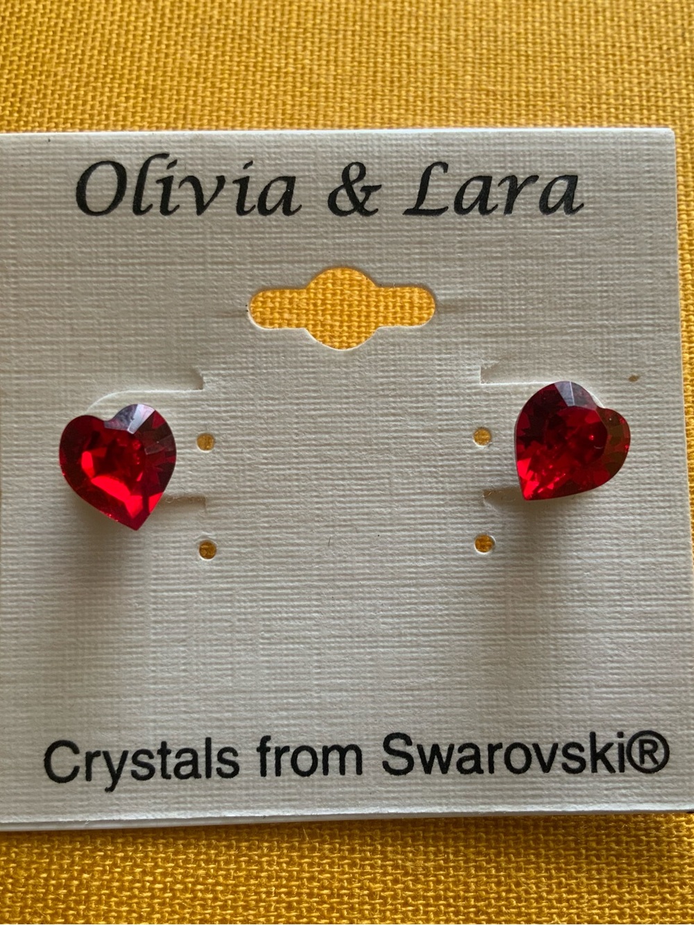 Crystals from Swarovski Red Heart Stud Earrings